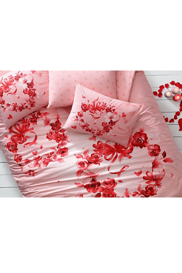 Roses Ranforce Double Size Duvet Cover Set - 100% Cotton