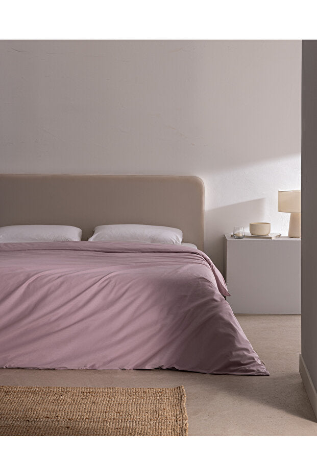 Manon 100% Cotton Ranforce Double Duvet Cover - Light Plum