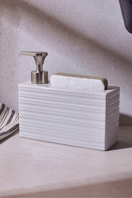 750ml Porcelain Kitchen Liquid Soap Dispenser - Ash Grey