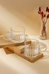 Ringo Dream Line 325ml Glass Mugs - Set of 2 with Beaded Handles