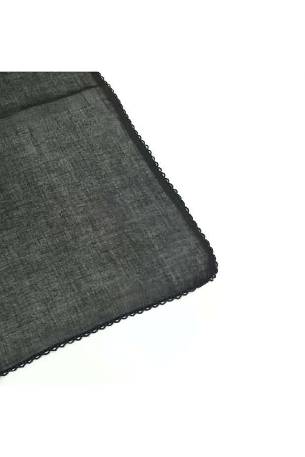 Women's Black Cotton Headscarf - Soft & Breathable