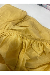Single Mustard Plaid 3-Piece Duvet Cover Set with Fitted Sheet