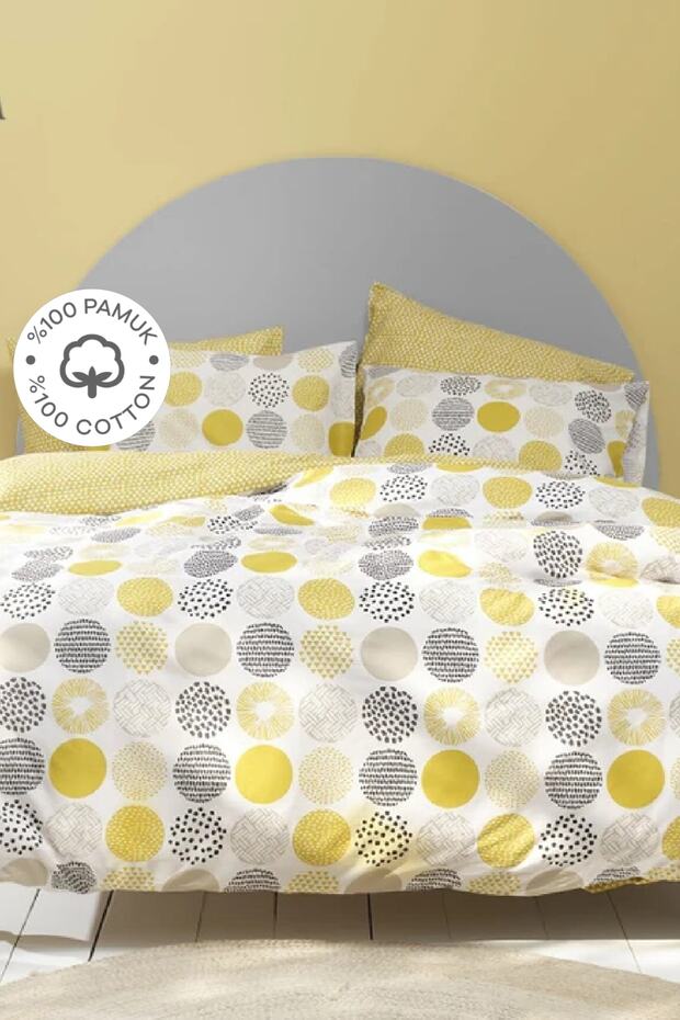 Yuna Yellow 100% Cotton Single Duvet Cover Set