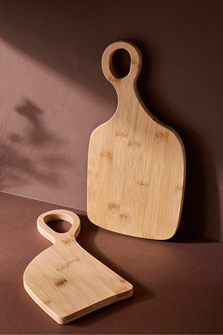 Bamboo Cutting & Serving Board Set - 2 Piece with Ergonomic Handles