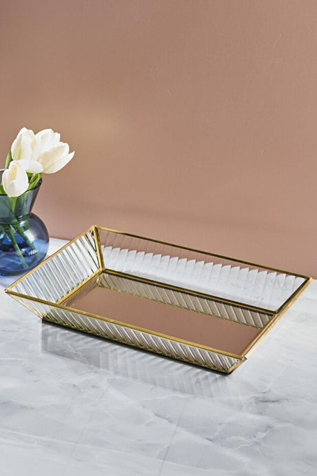 Elegant Mirrored Serving Tray - 31x20 cm