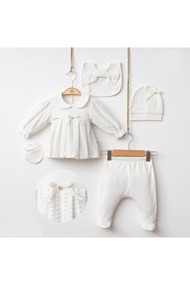 Newborn 5-Piece Patterned Baby Hospital Exit Outfit Set