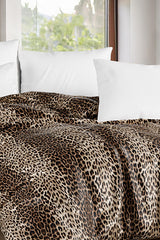 Leopard Print Double Duvet Cover - 200x220 cm, 70% Cotton Blend