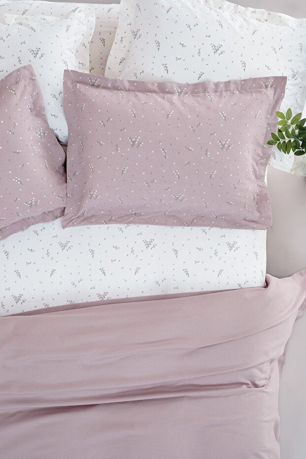 Ramona Double Size Bamboo Cotton Pique Bedding Set - Plum
