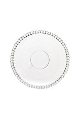 Girona Glass Tea Saucers - 6-Piece Set with Elegant Beaded Edge
