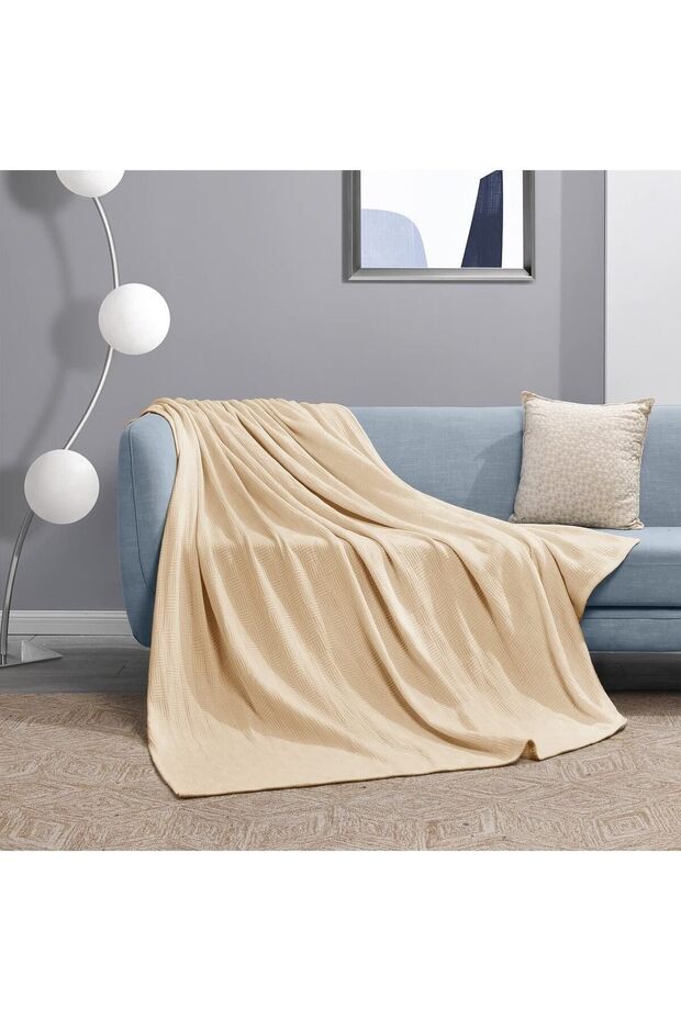100% Organic Cotton Single Pike Bedspread - Small Checkered