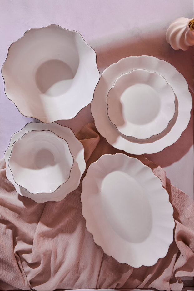Elegant Petals Opal 26-Piece Dinnerware Set for 6 Persons