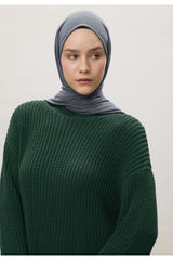 Women's Grey Viscose-Lycra Hijab Shawl