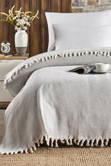 Lavin Grey Double Bed Quilt - 200x230cm 100% Cotton