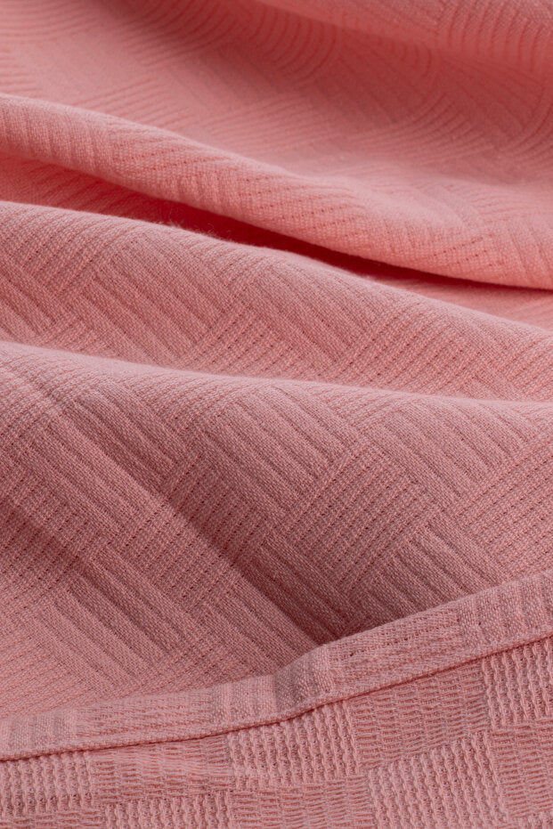 100% Cotton Double Pike Blanket - Checkered Pattern 200x230cm