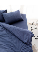 Adrien Double Striped Navy Blue Duvet Cover Set