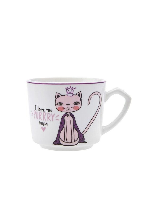 Fancy Cat 2-Person Porcelain Coffee Cup Set - 80ml