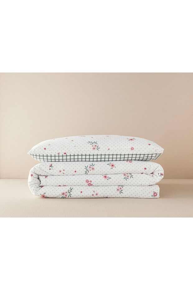 Bloomy Dots Pink King Size Cotton Duvet Cover Set