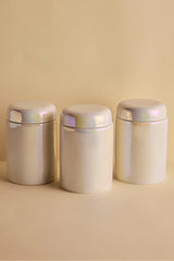3-Piece Luster Porcelain Storage Jars with Ergonomic Lids