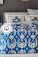 Neos Blue 100% Cotton Single Duvet Cover Set