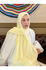 Aya Series Lightweight Cotton Shawl - Butter Yellow
