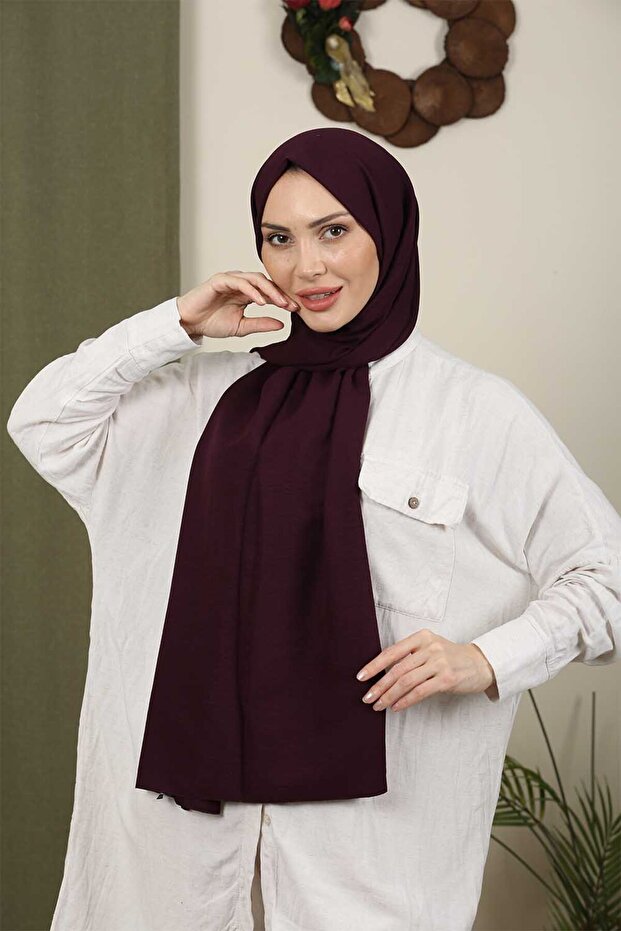 Women's Cotton Jazz Shawl - Elegant Plum