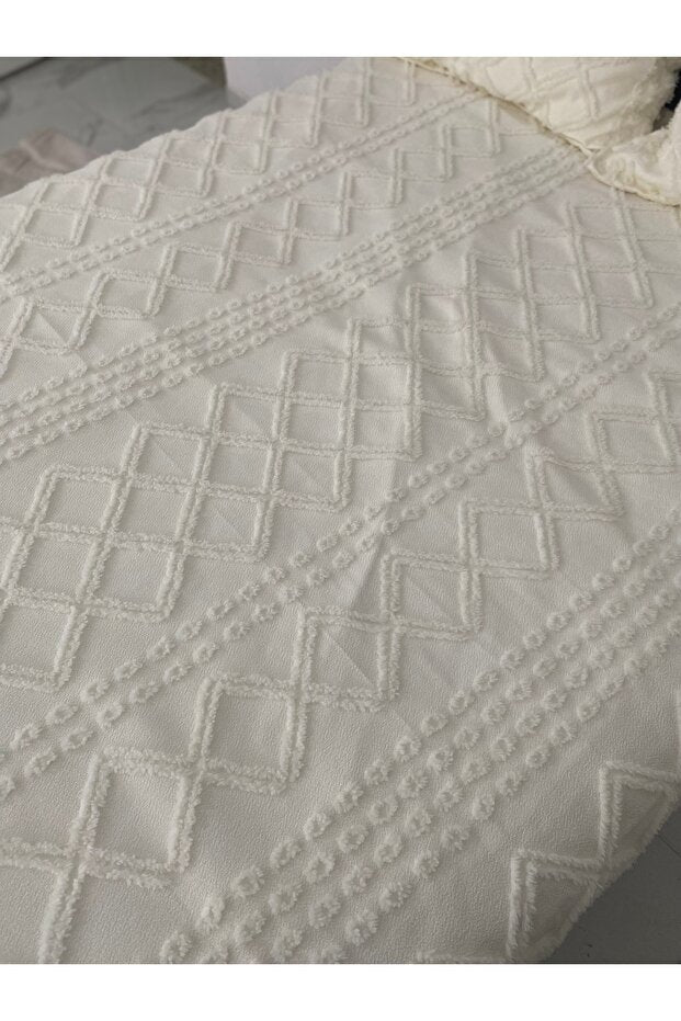 Chenille Cotton Pique Bedding Set - 250x250 cm, 3-Piece