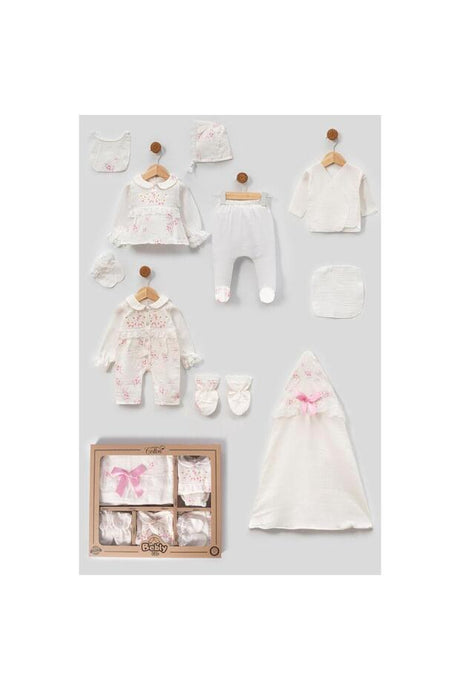 Baby Girl Luxury Muslin Lace Newborn Hospital Outfit Set - 10 Pieces