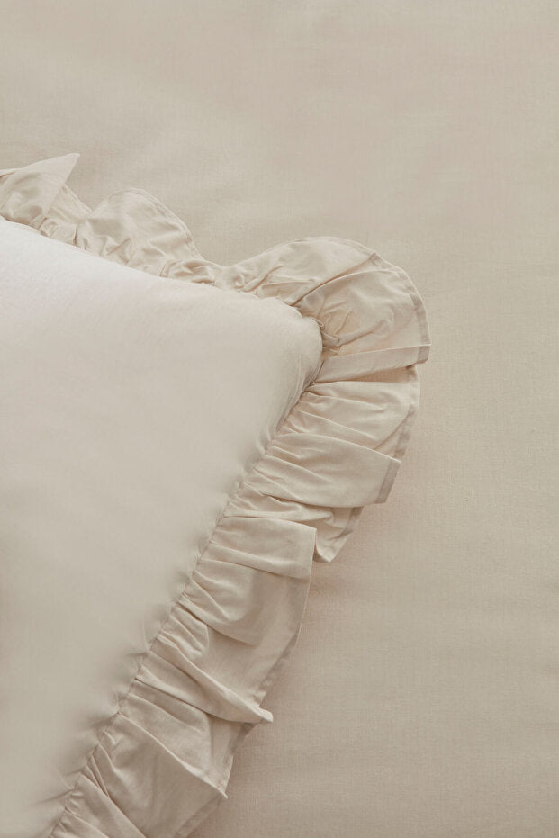 Pure Ruffle 100% Cotton Double Duvet Cover Set - 200x220 cm