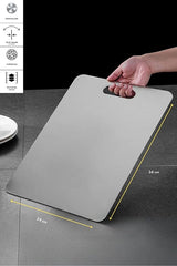 Stainless Steel Antibacterial Kitchen Cutting Board - 24x34cm
