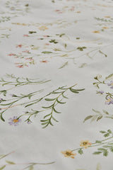 Single Floral 100% Cotton Duvet Cover Set - Green