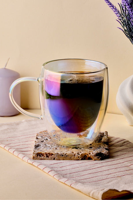 Double Walled Iridescent Glass Mug - 300ml