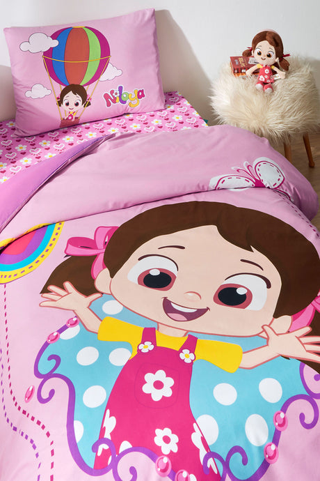 Niloya Butterfly Single Kids Duvet Cover Set - 100% Cotton