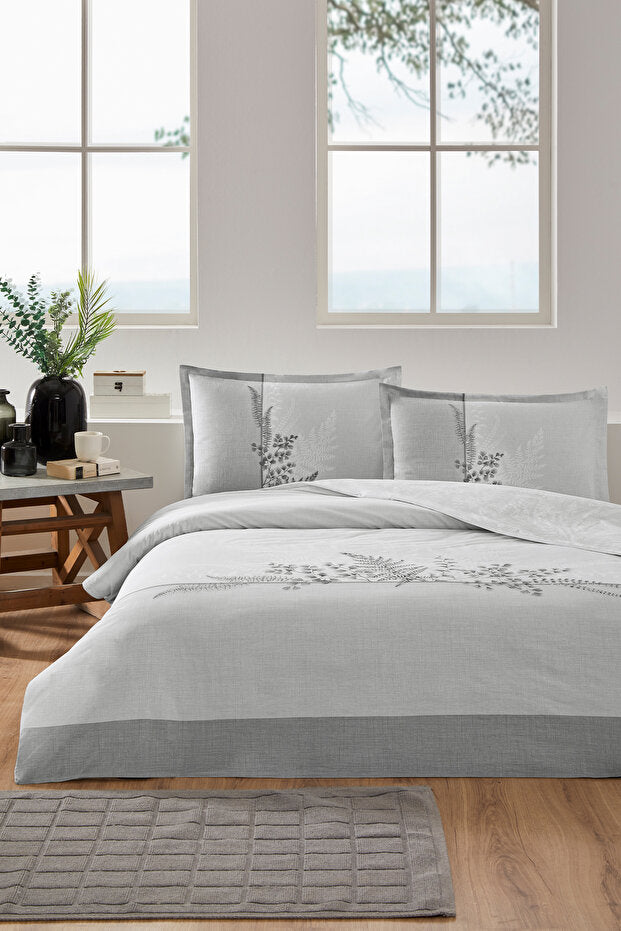 Helecho Double Duvet Cover Set - 100% Cotton, 200x220cm