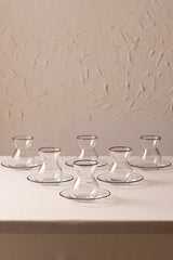 Rakle Premium Pure Black 12-Piece Turkish Tea Set - 140ml Each