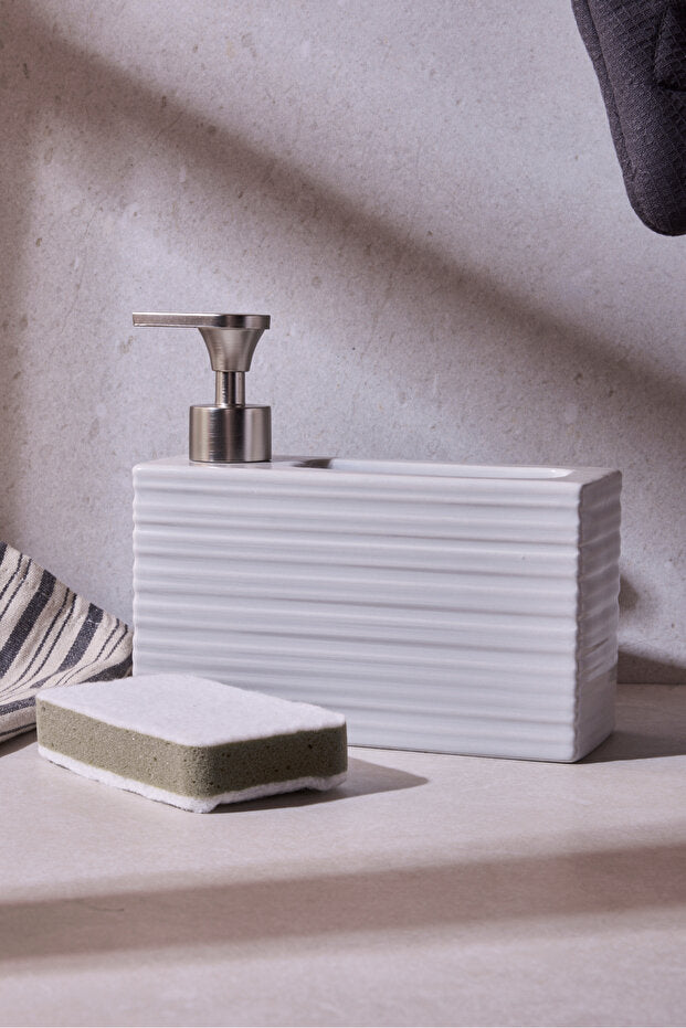 750ml Porcelain Kitchen Liquid Soap Dispenser - Ash Grey