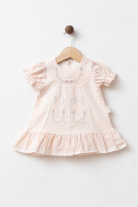 Newborn Baby Girl Premium Embroidered Dress & Accessory Set - 0-3 Months