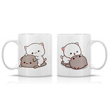 Mochi Cat Couple Love Mug Set - 2 Pieces