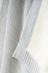 Couverture pour bébé à motif tricoté en coton naturel et molleton - 80x90 cm