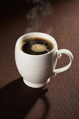 Pure Line White Porcelain Ribbed Mug Set - 4-Piece, 230ml Each