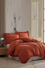 100% Cotton Ruffled Double Duvet Cover Set - 200x220 cm, 2-Piece