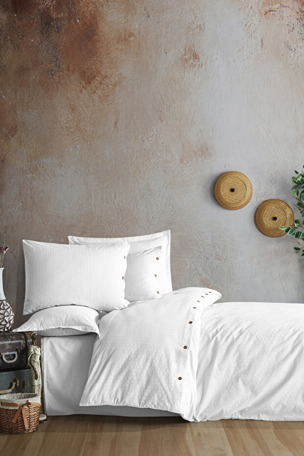 100% Cotton Double Buttoned Duvet Cover Set
