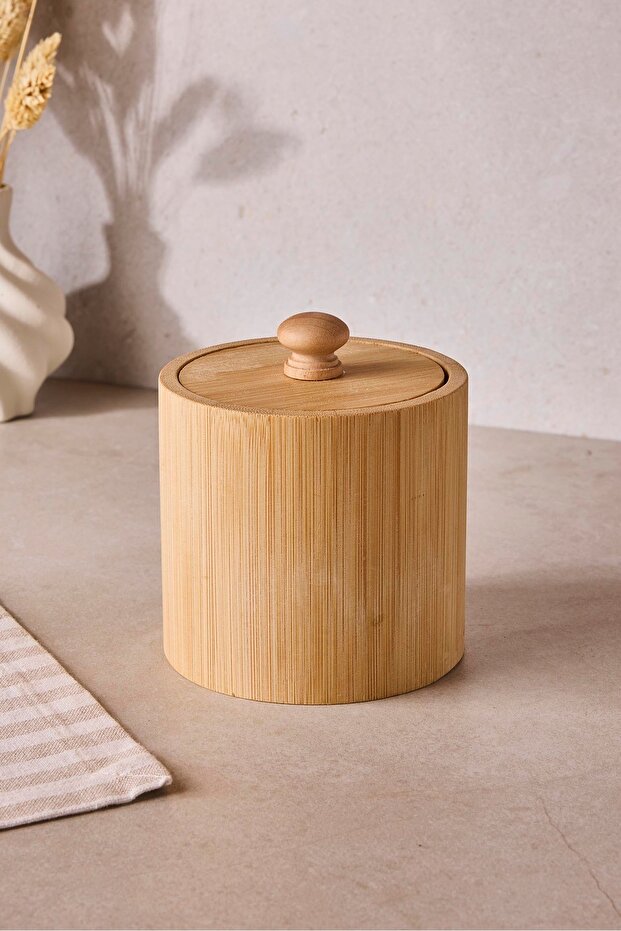 3-Piece Ergonomic Bamboo Storage Jar Set for Kitchen & Pantry