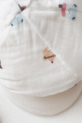 Newborn 100% Cotton Muslin Bear Embroidery 5-Piece Hospital Exit Set