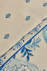 Asul Double Duvet Cover Set - Blue Floral, 100% Cotton