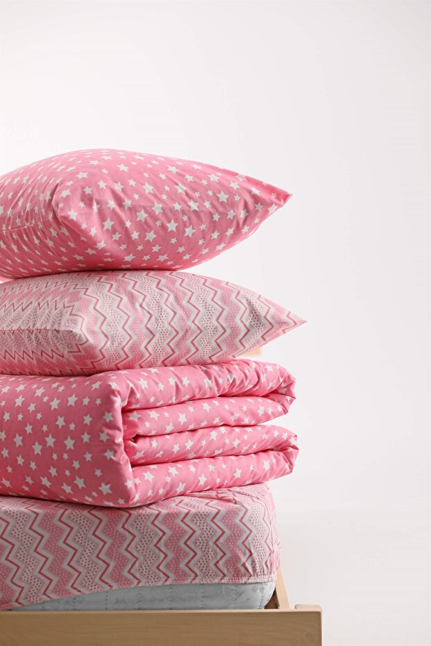 Star Pattern Single Duvet Cover Set - 70% Cotton Blend