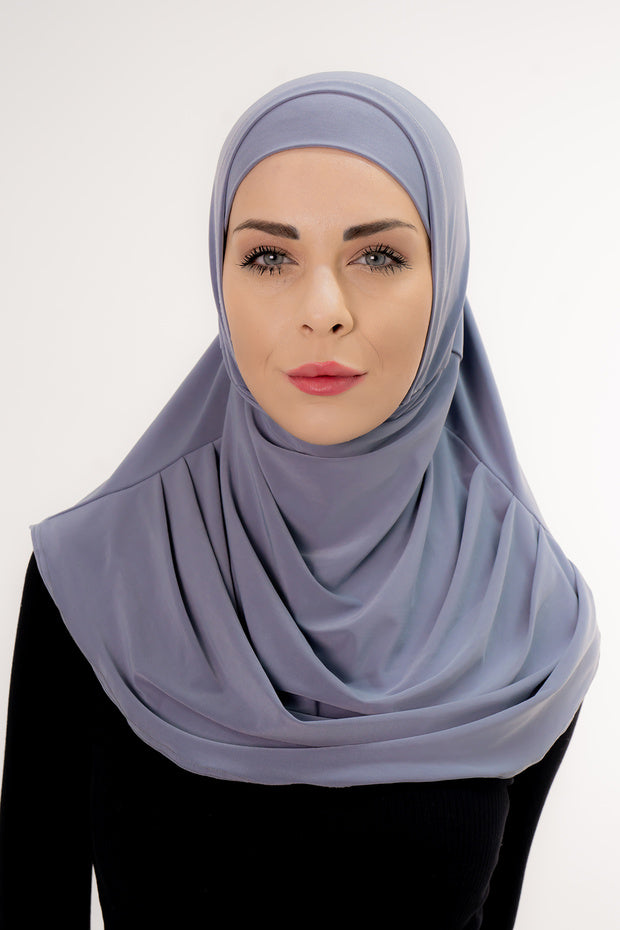 Easy-Wear Pleated Hijab Set - 50cm, 2-Piece