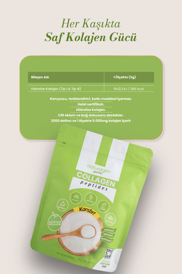 Gourmet Kollagen Peptider Pulver - 150g, 100% Ren