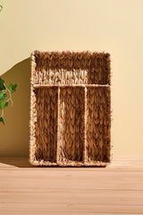 Wicker 4-Compartment Drawer Utensil Organizer