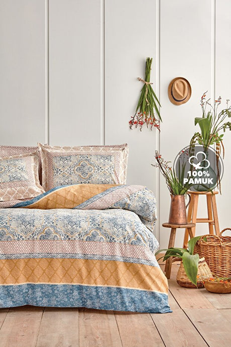 Delissa Double Ranforce Duvet Cover Set - 100% Cotton Blue