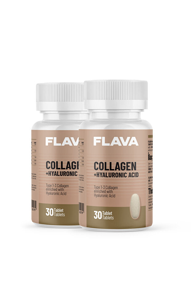 Collagen + Hyaluronic Acid Tablets - 30 Tablets x 2 Pack